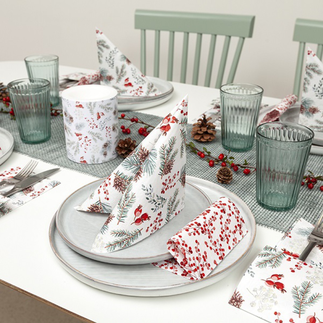 Paper Napkins 33cm, Winter Botanicals *ETA Nov image 2